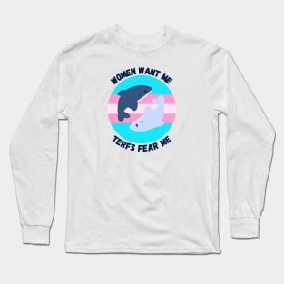 trans shark women love me Long Sleeve T-Shirt